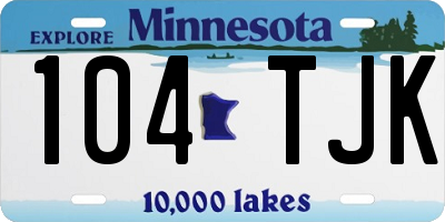 MN license plate 104TJK