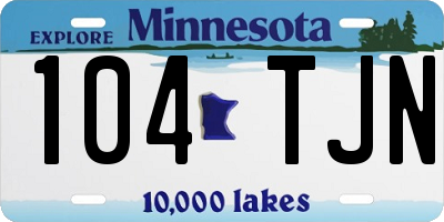 MN license plate 104TJN