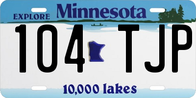 MN license plate 104TJP