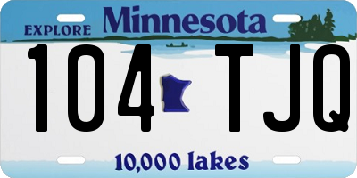MN license plate 104TJQ