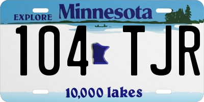 MN license plate 104TJR