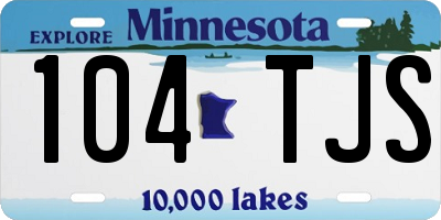 MN license plate 104TJS