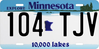 MN license plate 104TJV
