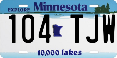 MN license plate 104TJW