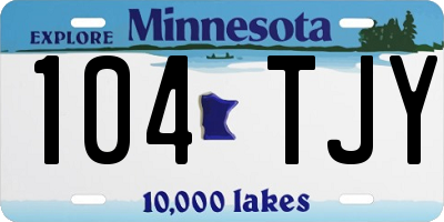 MN license plate 104TJY