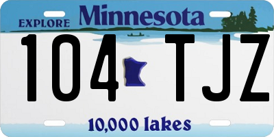 MN license plate 104TJZ