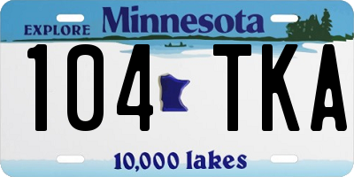 MN license plate 104TKA