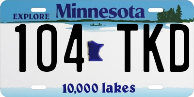 MN license plate 104TKD