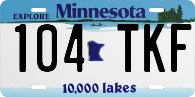 MN license plate 104TKF