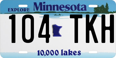 MN license plate 104TKH