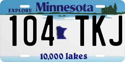 MN license plate 104TKJ