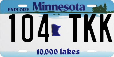 MN license plate 104TKK