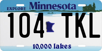 MN license plate 104TKL