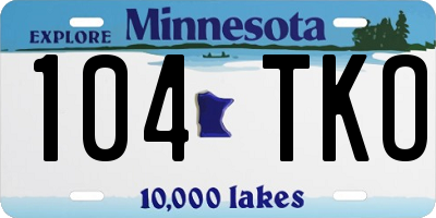 MN license plate 104TKO