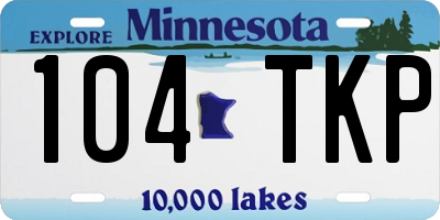 MN license plate 104TKP
