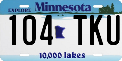 MN license plate 104TKU