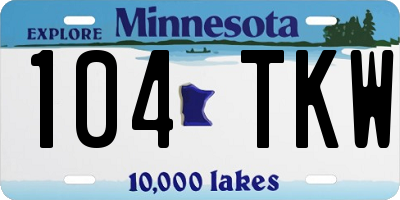 MN license plate 104TKW