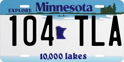 MN license plate 104TLA