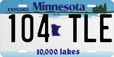 MN license plate 104TLE