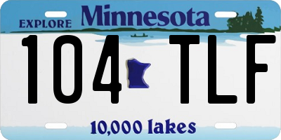 MN license plate 104TLF