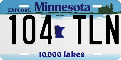 MN license plate 104TLN