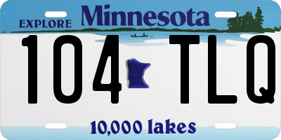 MN license plate 104TLQ
