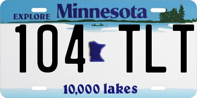MN license plate 104TLT