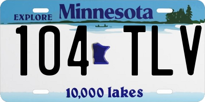 MN license plate 104TLV