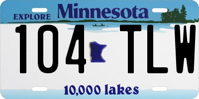 MN license plate 104TLW