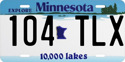 MN license plate 104TLX