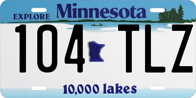 MN license plate 104TLZ