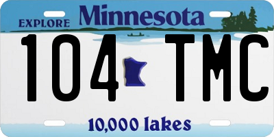 MN license plate 104TMC