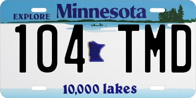 MN license plate 104TMD