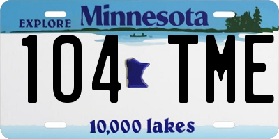 MN license plate 104TME