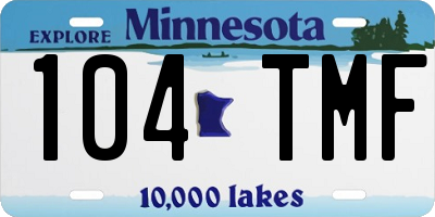 MN license plate 104TMF