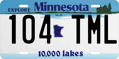 MN license plate 104TML