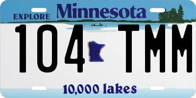 MN license plate 104TMM