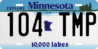 MN license plate 104TMP
