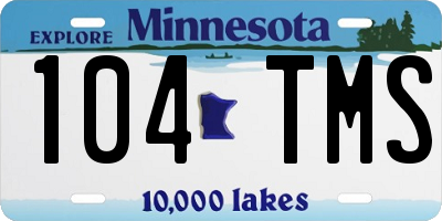 MN license plate 104TMS
