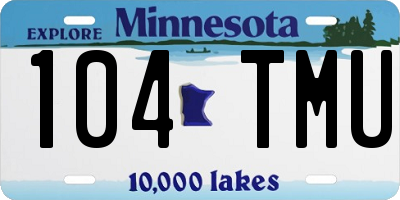 MN license plate 104TMU