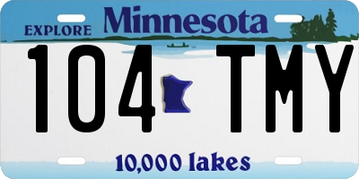 MN license plate 104TMY