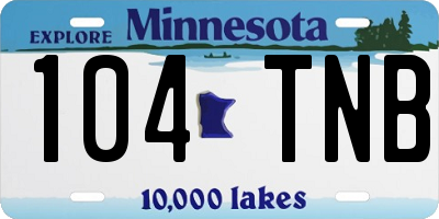 MN license plate 104TNB