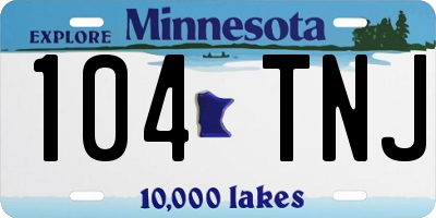 MN license plate 104TNJ