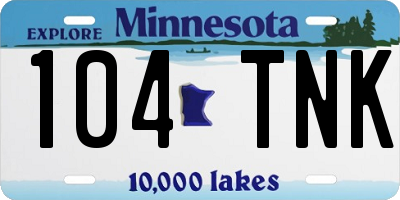 MN license plate 104TNK
