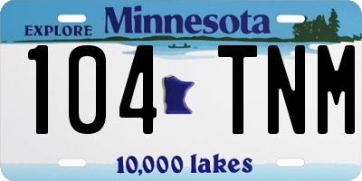 MN license plate 104TNM