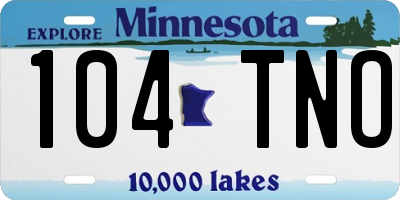 MN license plate 104TNO