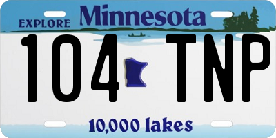 MN license plate 104TNP
