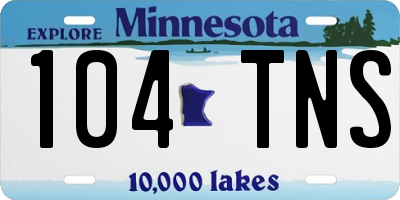 MN license plate 104TNS
