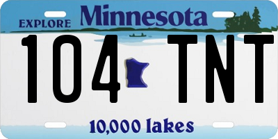 MN license plate 104TNT