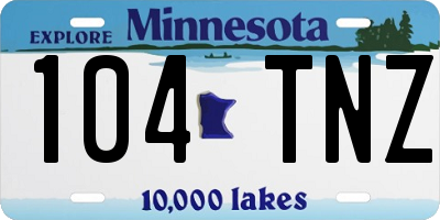 MN license plate 104TNZ